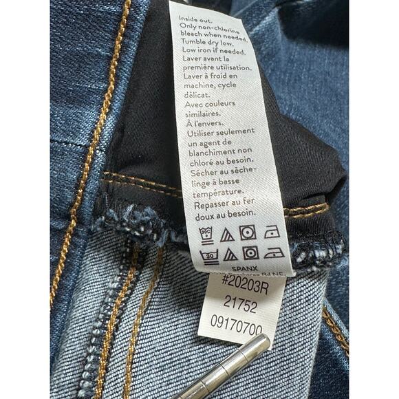 Spanx Jeans Womens Large Distressed Skinny Dark Wash Denim Stretch Shaping Slim - Picture 6 of 9